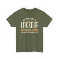 Load image into Gallery viewer, Dad's Maintenance Co. - I Fix Stuff And I Know Things  Premium Crewneck T-shirt